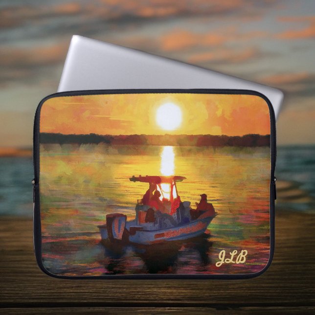 Capa Para Notebook Barco na Bolsa de laptop Sunset Neoprene (Criador carregado)