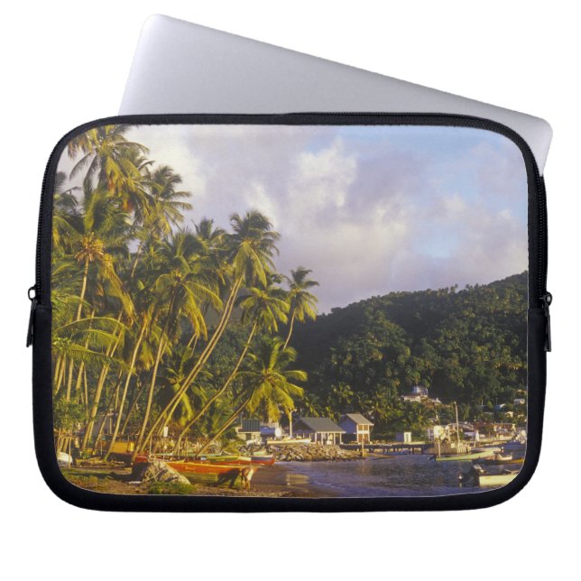 Capa Para Notebook Barcos de pesca, Soufriere, St Lucia, Caribe (Frente)