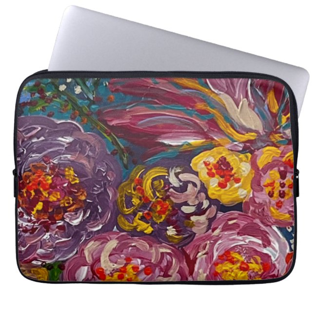 Capa Para Notebook Barra Superior Floral (Frente)