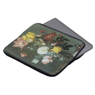 Capa Para Notebook Barroco Antigo, Buquê de Flores em Vaso de Vidro
