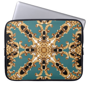 Capa Para Notebook Barroco ouro, design de ornamento luxuoso.