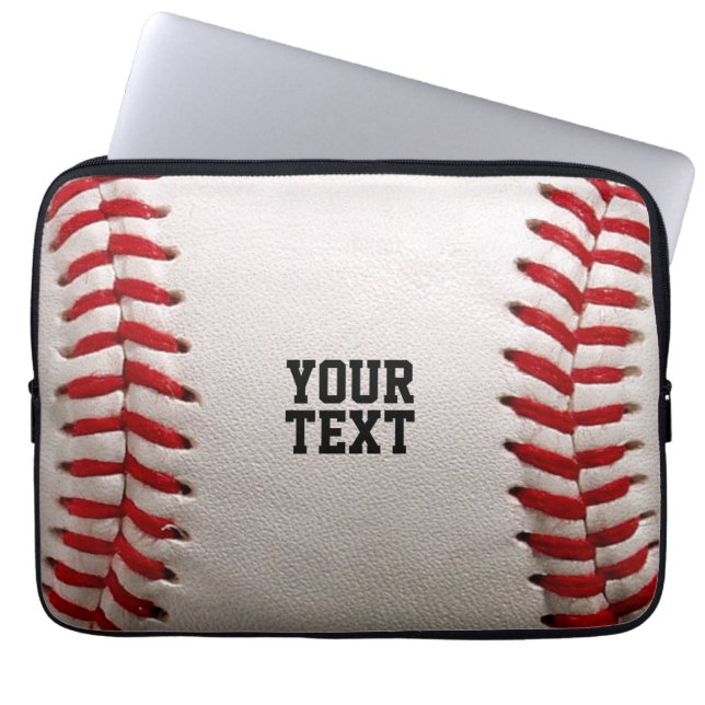 Capa Para Notebook Baseball com texto personalizável (Frente)