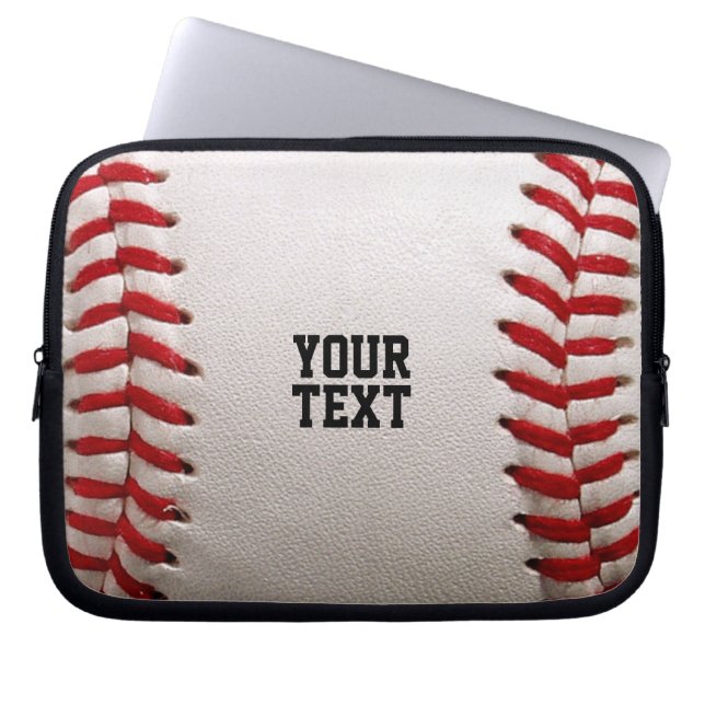 Capa Para Notebook Baseball com texto personalizável (Frente)