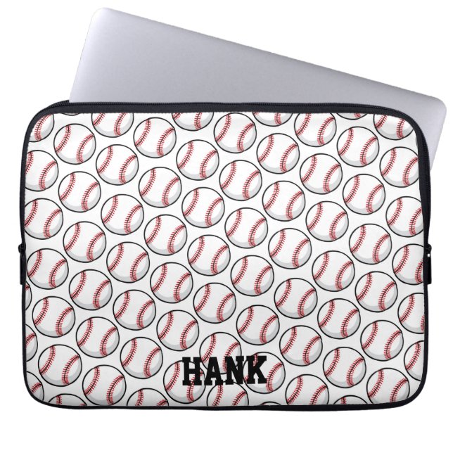 Capa Para Notebook Baseball Sports Kids NAME Little League Tech (Frente)