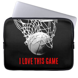 Capa Para Notebook Basquete de Amor Negro e Branco