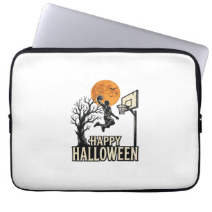 Capa Para Notebook Basquete de Halloween Feliz Halloween Esporte Vint