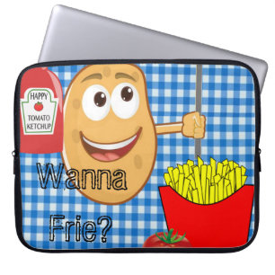 Capa Para Notebook Batata bolsa de laptop, Fritas Francesas, Ketchup