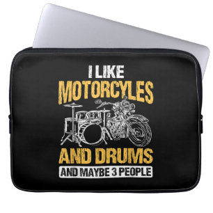 Capa Para Notebook Baterista Tamborilando Eu Gosto de Motocicletas e 