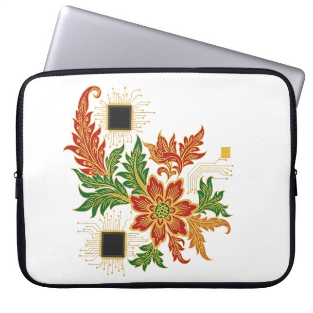Capa Para Notebook Batik Bloom & CPU (Frente)