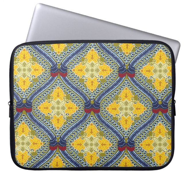 Capa Para Notebook Batik Indonésio: é uma técnica de corante resisten (Frente)