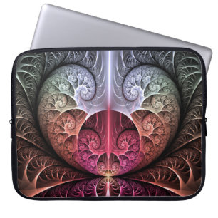 Capa Para Notebook Batimento cardíaco, Arte fractal abstrata surreal 