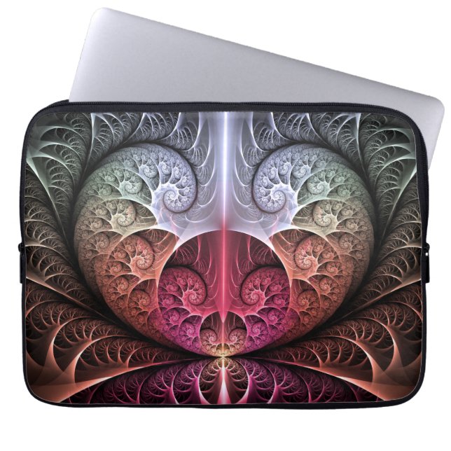 Capa Para Notebook Batimento cardíaco, Arte fractal abstrata surreal  (Frente)