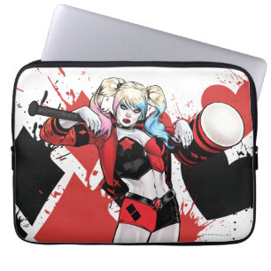 Capa Para Notebook Batman   Harley Quinn Hearts & Diamantes Splatter