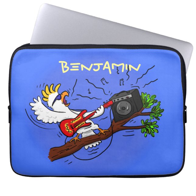 Capa Para Notebook Batuta engraçada tocando cartoon de violão (Frente)