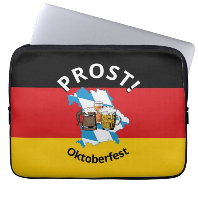 Capa Para Notebook Bavarian OKTOBERFEST Germany Flag PROST (Frente)