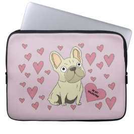 Capa Para Notebook Be my Valentine, French Bulldog