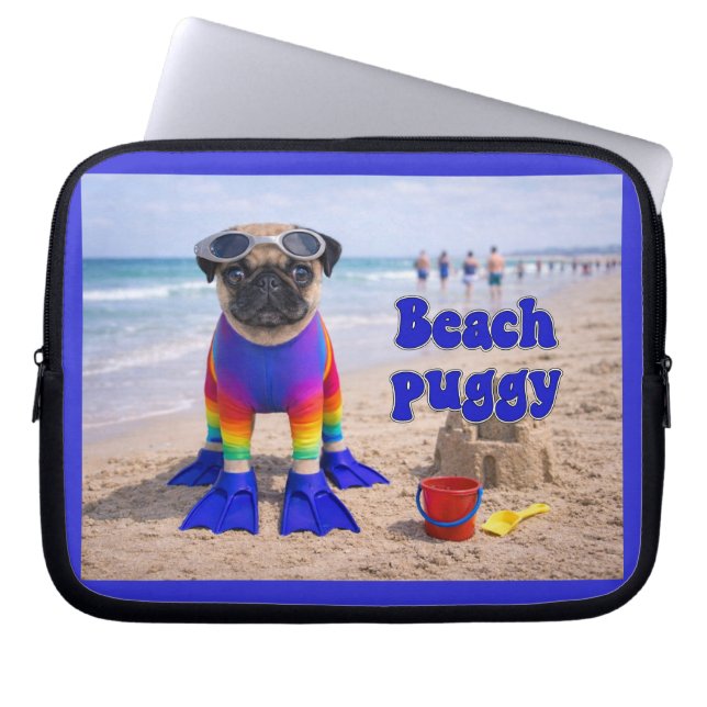 Capa Para Notebook Beach Puggy (Frente)
