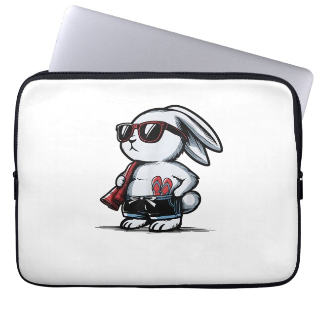 Capa Para Notebook Beach Rabbit Bunny Beach-Goer Summer (Frente)