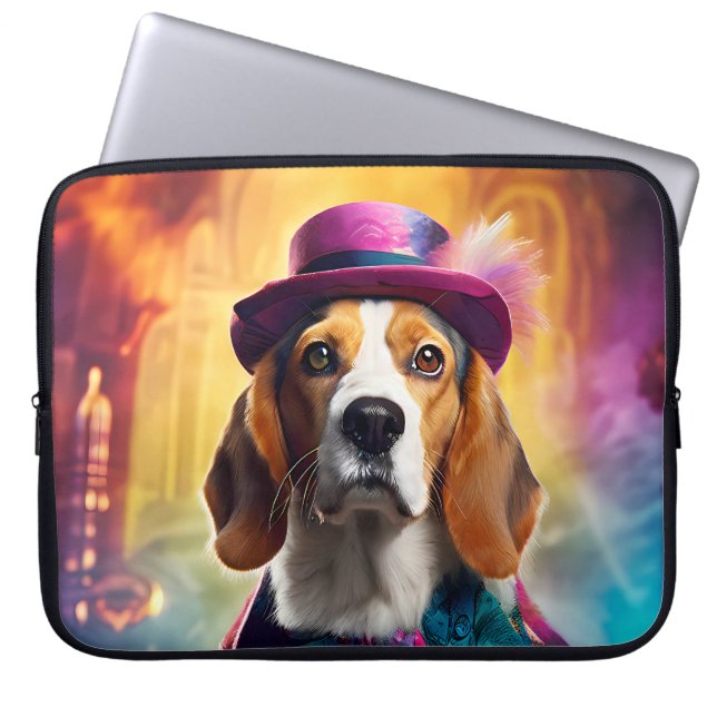 Capa Para Notebook Beagle em fantasia vibrante (Frente)