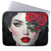 Beautiful Woman with Red Rose