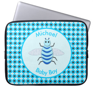 Capa Para Notebook Bebê Azul Fofo Personalizado
