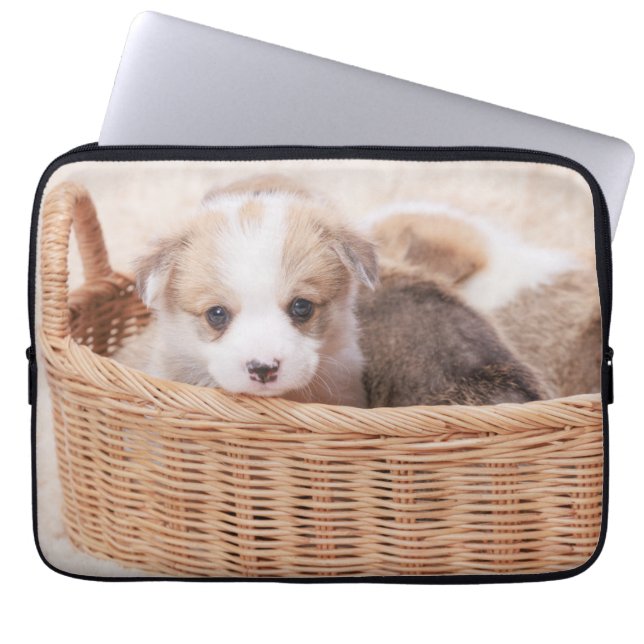 Capa Para Notebook Bebês Mais Pobres | Corgi Tiny Puppy (Frente)