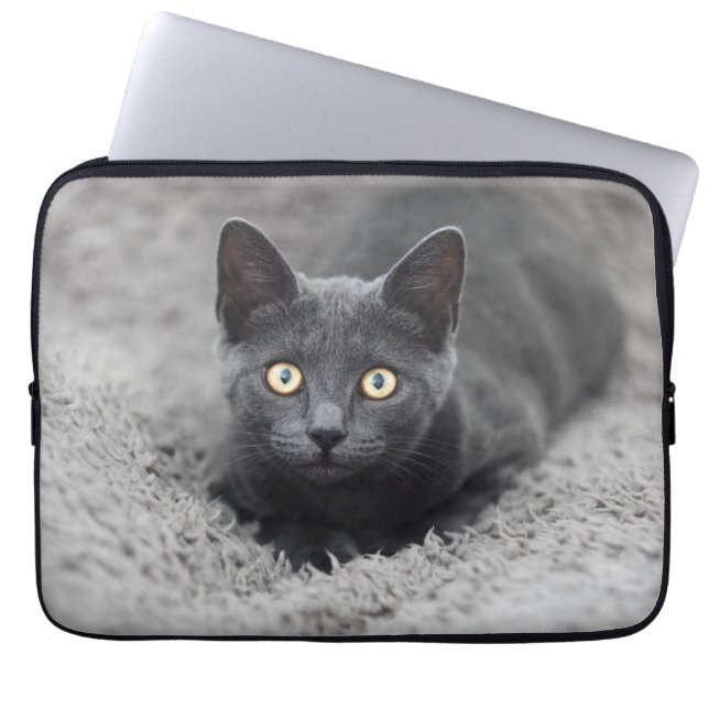 Capa Para Notebook Bebês Mais Pobres | Gato Cinza (Frente)