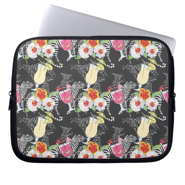 Capa Para Notebook Bebidas Tropicais Com Animais (Frente)