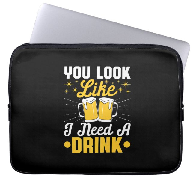 Capa Para Notebook Beer Drinker Preciso De Uma Cerveja Bebida Anivers (Frente)