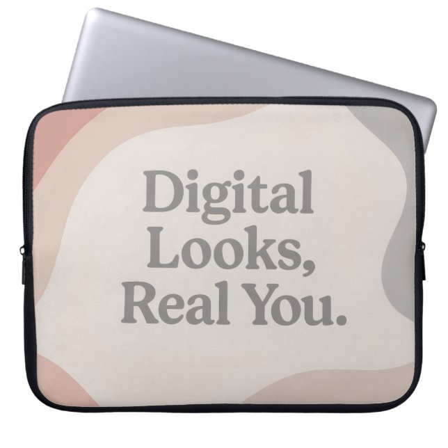 Capa Para Notebook Beige and grey marble tones AI art  (Frente)