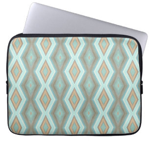Capa Para Notebook Beige Aqua Turquoise Mint Green Squares Art