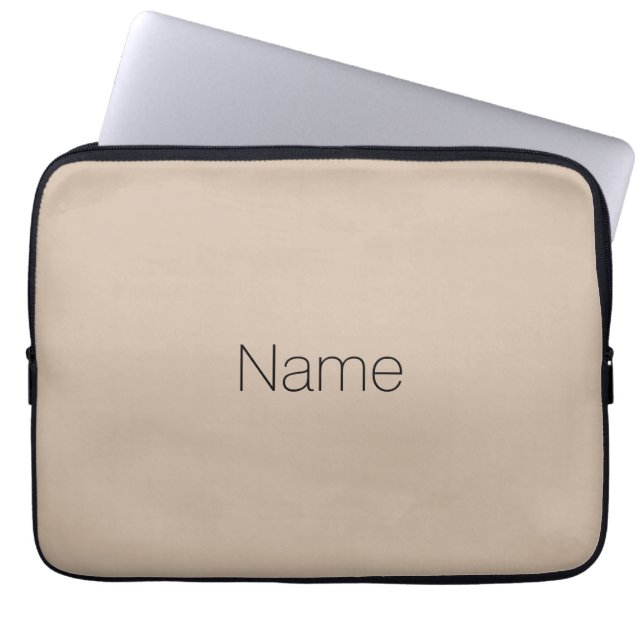 Capa Para Notebook Beige personalizado que não Nome monograma elegant (Frente)