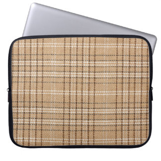 Capa Para Notebook Beige Tartan: Clássica Xadrez Weave.
