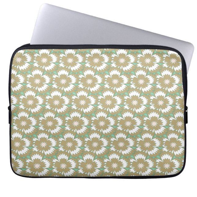 Capa Para Notebook Beige venenoso e floral verde Dianthus Barbatus (Frente)