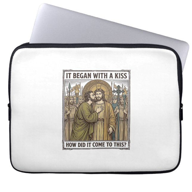 Capa Para Notebook Beijo de Traição Bíblico Vintage (Frente)