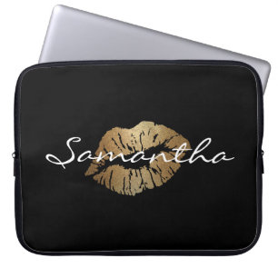 Capa Para Notebook Beijo Dourado do brilho do falso