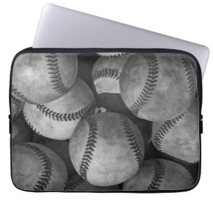 Capa Para Notebook Beisebol Preto e Branco