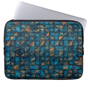Capa Para Notebook Bela Aparência de Patchwork em Teal Escuro