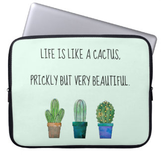 Capa Para Notebook Bela frase de cacto com três cactos