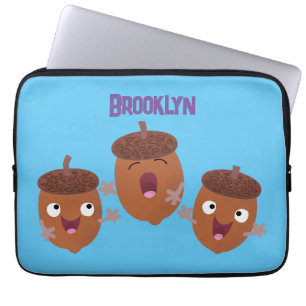 Capa Para Notebook Belas bolotas felizes cantando cartoon para crianç