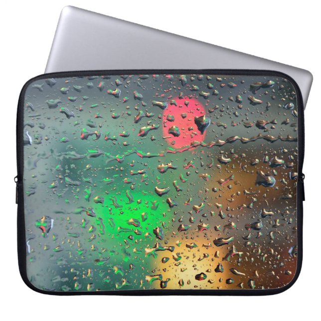 Capa Para Notebook Belas luzes brilhantes na chuva (Frente)