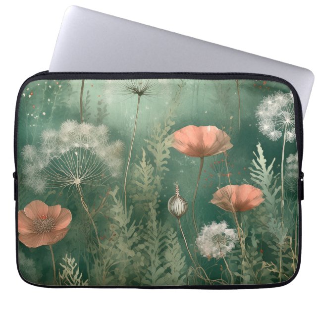 Capa Para Notebook Beleza Botânica: Flor Gerada por IA (Frente)