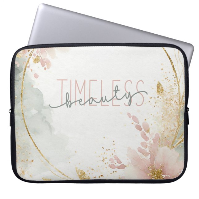 Capa Para Notebook Beleza eterno - Zalara Luxe Tan e Dourado Marble (Frente)