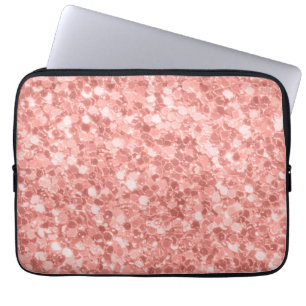 Capa Para Notebook Belo brilho Rosa Dourado Faux Glitter