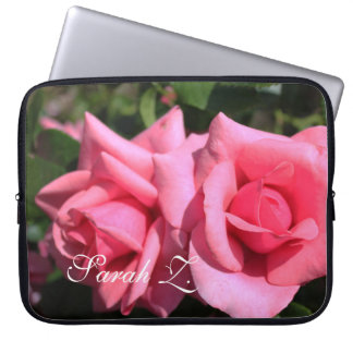 Capa Para Notebook Belo caso de laptop de flores rosa rosa rosa, com