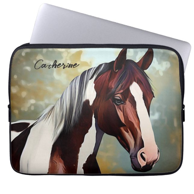 Capa Para Notebook Belo Cavalo de Pintura (Frente)