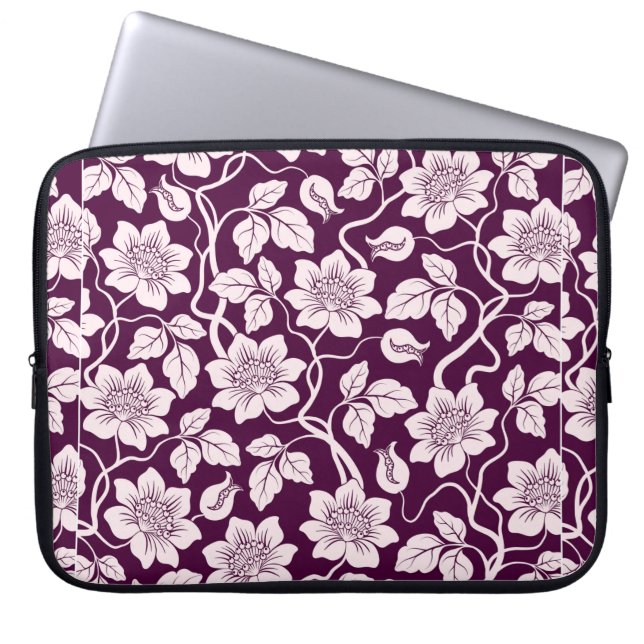 Capa Para Notebook Belo Fundo Floral (Frente)