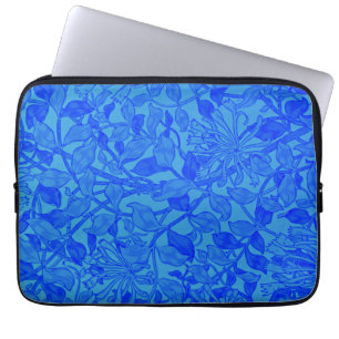 Capa Para Notebook Belo padrão azul indigo honeysuck