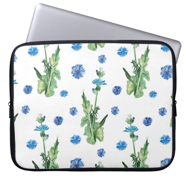 Capa Para Notebook Belo padrão de flores de aquarela (Frente)
