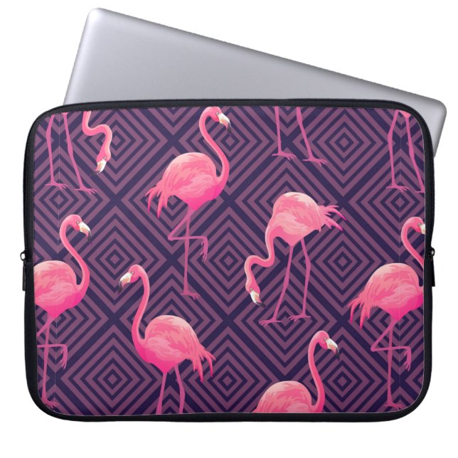 Capa Para Notebook Belo padrão tropical sem costura com flam rosa (Frente)